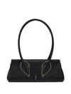 Christian Louboutin Venus Calf Leather Baguette Shoulder Bag In Black