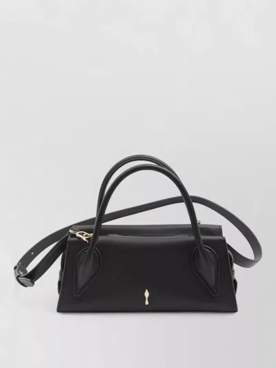 Christian Louboutin Venus Mini Leather Shoulder Bag Top Handle In Black