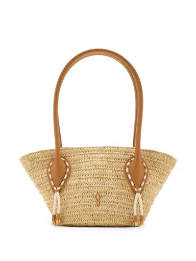 Christian Louboutin Venus Mini Rafia Tote In Brown