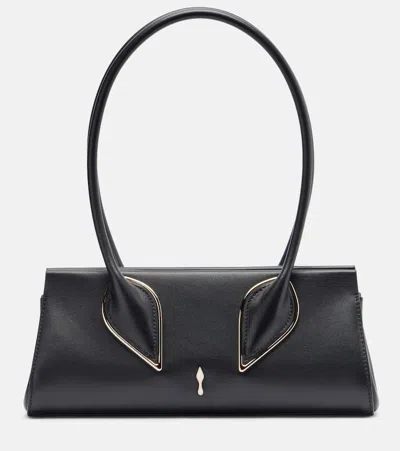 Christian Louboutin Venus Calf Leather Baguette Shoulder Bag In Black