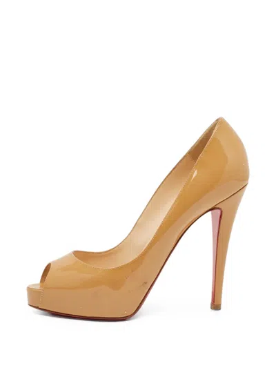 Pre-owned Christian Louboutin Very Privé Open-toe Sandals In Neutrals
