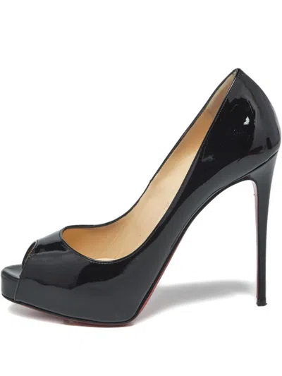 Pre-owned Christian Louboutin Very Privé Peep-toe Pumps In Black