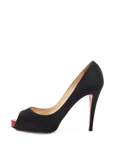 Pre-owned Christian Louboutin Very Prive Peep-toe Pumps In Black