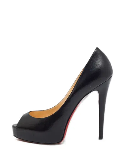 Pre-owned Christian Louboutin Very Prive Platform Pumps In Black