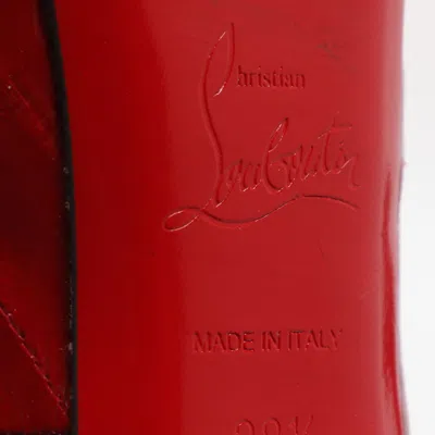 Pre-owned Christian Louboutin Very Prive Size 38.5 Red Eel Leather Peep Toe Pumps