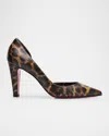 CHRISTIAN LOUBOUTIN VIBELLA RED-SOLE LEOPARD-PRINT LEATHER PUMPS