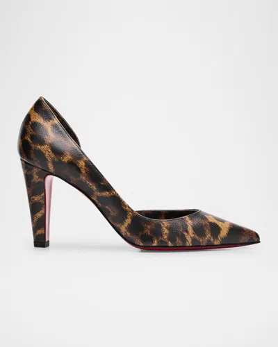 Christian Louboutin Vibella Red-sole Leopard-print Leather Pumps In Leopard Multi