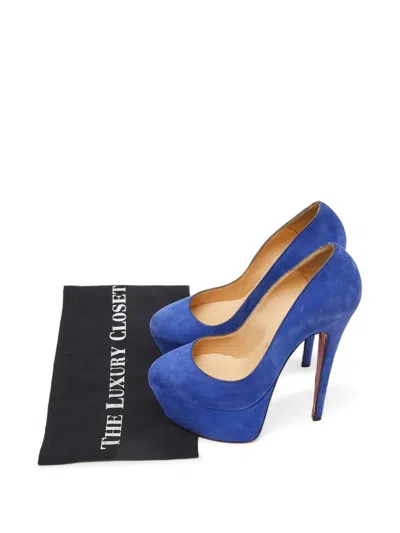 Pre-owned Christian Louboutin Victoria Platform Pumps In Blue