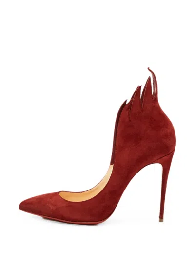 Pre-owned Christian Louboutin Victorina Flame Pointed-toe Pumps In Red
