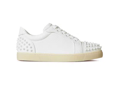 Pre-owned Christian Louboutin Vieira 2 Orlato Flat (womens) Sneakers Inmat In Bianco/bianco Mat