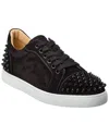 Christian Louboutin Louis Junior Spikes Leather Sneakers In Black