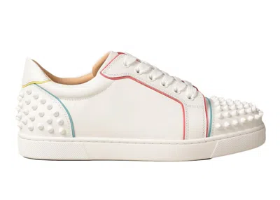 Pre-owned Christian Louboutin Vieira 2 (women's) Sneakers In White/red/green