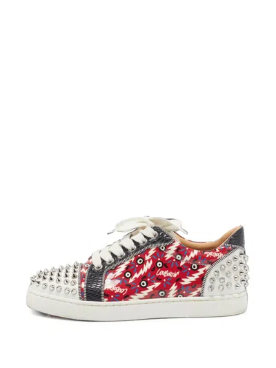 Pre-owned Christian Louboutin Vieira Spike Sneakers In 白色