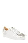 Christian Louboutin Vieira 2 White Leather Sneakers In Bianco/silver