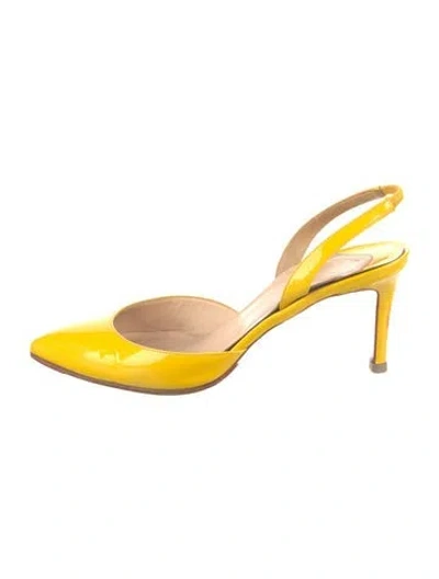 Pre-owned Christian Louboutin Vintage D'orsay Slingback Pumps Slingback Pumps In Yellow