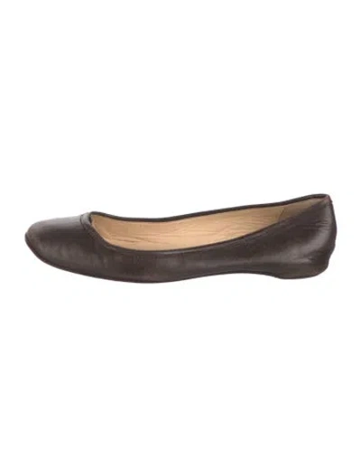 Pre-owned Christian Louboutin Vintage Leather Ballet Flats In Black