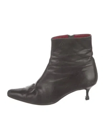Pre-owned Christian Louboutin Vintage Leather Boots In Black
