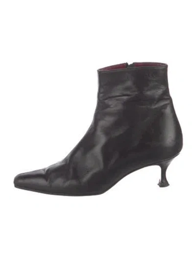 Pre-owned Christian Louboutin Vintage Leather Boots In Black
