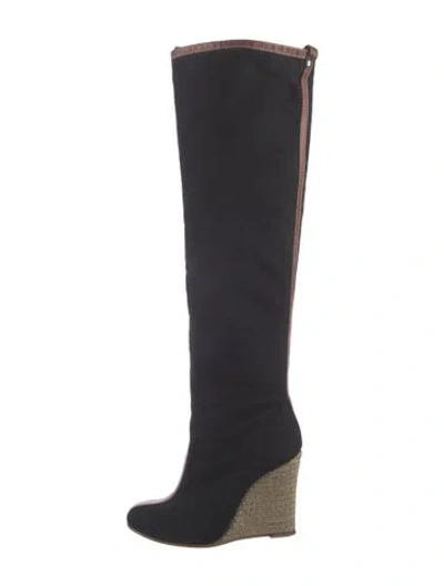 Pre-owned Christian Louboutin Vintage Leather Trim Embellishment Boots