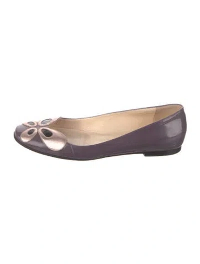 Pre-owned Christian Louboutin Vintage Patent Leather Ballet Flats In Brown