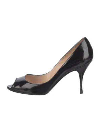 Pre-owned Christian Louboutin Vintage Patent Leather Pumps In Black