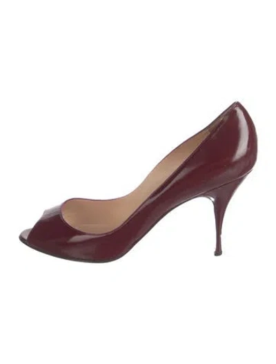Pre-owned Christian Louboutin Vintage Patent Leather Pumps In Red