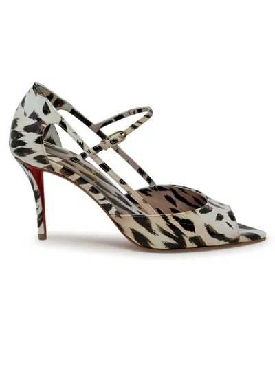 Christian Louboutin Vintage Rose Patent Open Miss Z Strap 80 Pumps In Multi