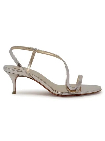 Christian Louboutin Vintage Rose Pvc Leather Rosalie 55 Sandals In Pink