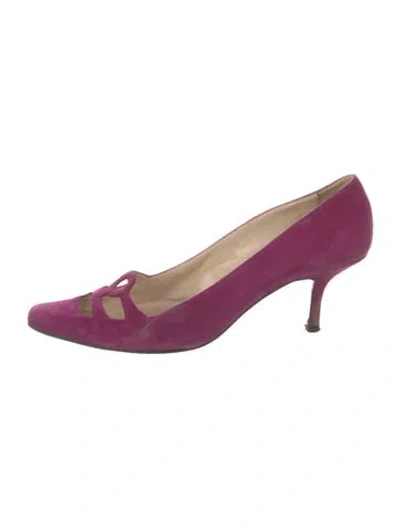 Pre-owned Christian Louboutin Vintage Suede Pumps In Purple