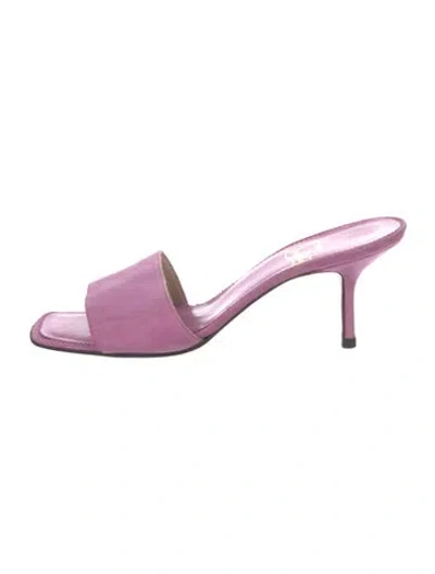 Pre-owned Christian Louboutin Vintage Suede Slides In Purple