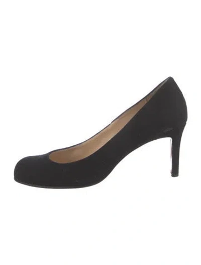 Pre-owned Christian Louboutin Vintage Wool Pumps In Black