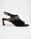 Christian Louboutin Women Viva Condora Mule Slingback T 55 Sandalo Con Tacco In Black