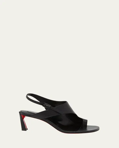 CHRISTIAN LOUBOUTIN VIVA CONDORA ASYMMETRICAL RED SOLE SANDALS