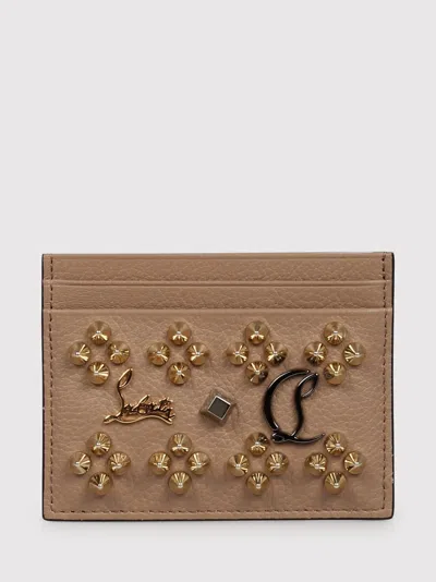 Christian Louboutin W Kios Card Cases In Nude & Neutrals