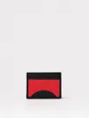 Christian Louboutin Kios Black/red Card Holder With Logo In Black