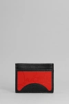 Christian Louboutin Kios Black/red Card Holder With Logo In Red