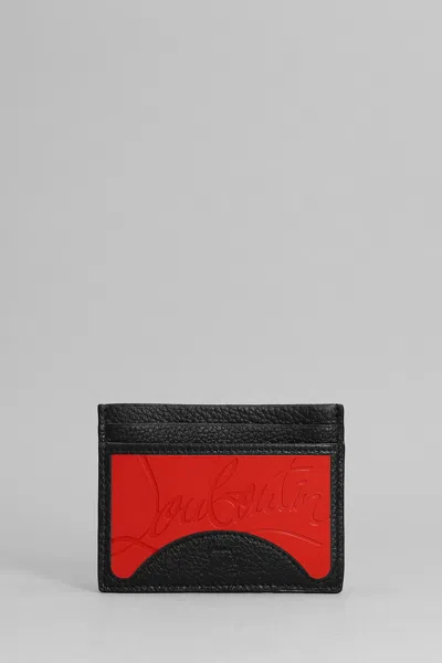 Christian Louboutin Wallet In Red Leather In Loubi/black