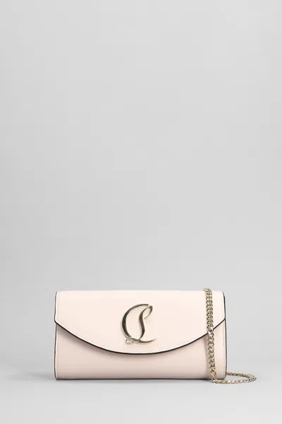 Christian Louboutin Wallet On Chain In Calf Leather In Leche Gold
