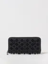 Christian Louboutin Panettone Studded Zip-around Wallet In Black