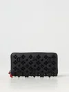 Christian Louboutin Panettone Studded Leather Zip Around Wallet In Black