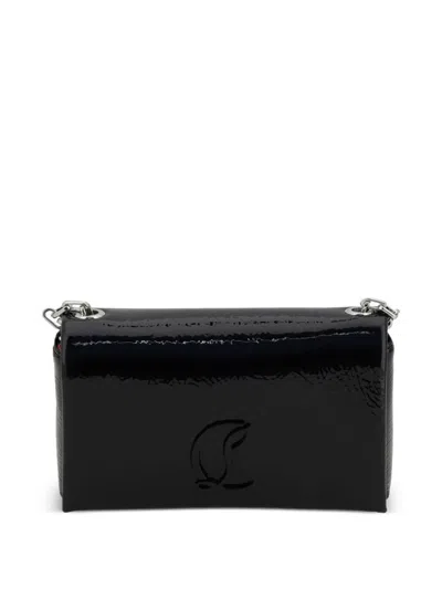 Christian Louboutin Chain-link Strap Patent Finish Rectangular Wallets In Black