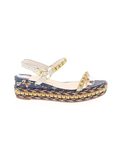 Pre-owned Christian Louboutin Wedges In Gold