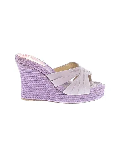 Pre-owned Christian Louboutin Wedges In Purple