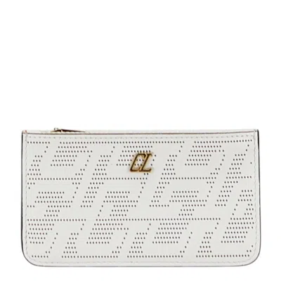 Pre-owned Christian Louboutin White Leather Coin Purse/coin Case ()