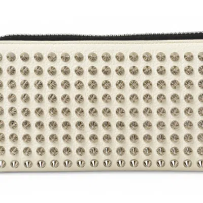 Pre-owned Christian Louboutin White Leather Long Wallet (bi-fold) ()