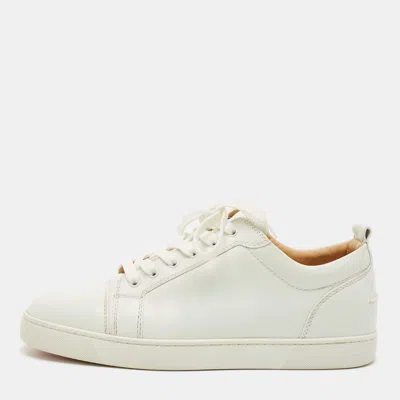 Pre-owned Christian Louboutin White Leather Louis Junior Sneakers Size 45