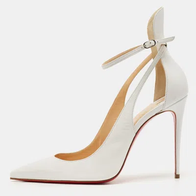 Pre-owned Christian Louboutin White Leather Mascara Pumps Size 39