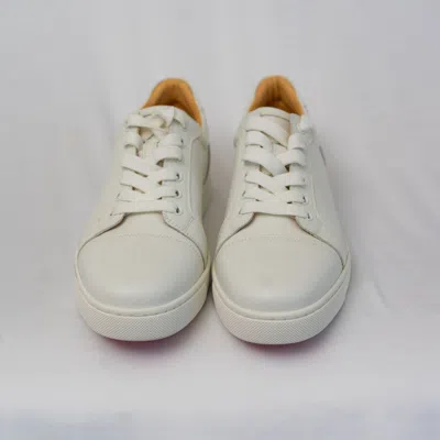 Pre-owned Christian Louboutin White Leather Rantalow Low Top Sneakers, 39