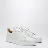 Christian Louboutin Louis Junior Spikes Cap-toe Full-grain Leather Sneakers In White