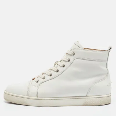 Pre-owned Christian Louboutin White Louis High Top Sneakers Size 44